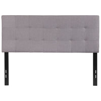 Flash Furniture Bedford Tufted Upholstered Full Size Headboard - Light Grey Fabric-Contemporary Style
