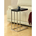 Monarch Specialties 3007 Accent Table - Espresso With Chrome Metal-Hollow-core