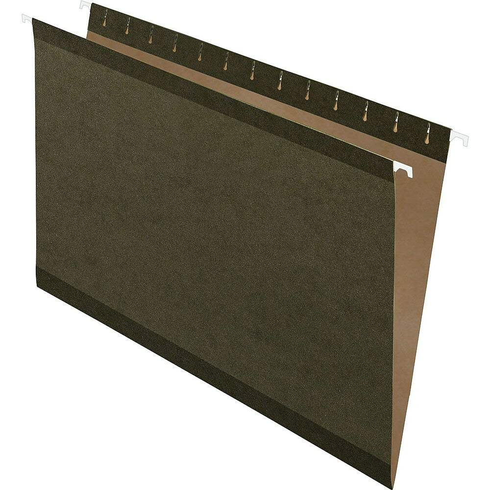 Box Bottom Hanging File Folders, 1\" Capacity, Legal Size, 1/5-Cut Tabs, Standard Green, 25/Box - BOSS Office And Computer Products