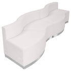 Flash Furniture HERCULES Alon Series Melrose LeatherSoft Reception 4 Piece Configuration - White-Contemporary Reception Set