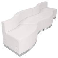 Flash Furniture HERCULES Alon Series Melrose LeatherSoft Reception 4 Piece Configuration - White-Contemporary Reception Set