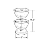 Azar 2-Tier Bowl Counter Display, 10" (720210)-Polycarbonate & Metal