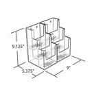 Azar Displays 3-Tier 6-Pocket Trifold Brochure Holder, 2 Pack (252815)-Made from acrylic