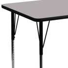 Flash Furniture 30''W x 48''L Rectangle Activity Table with Thermal Fused Laminate Top and Standard Height Adjustable Legs, Grey-Shape: Rectangle