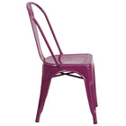 Flash Furniture Commercial Grade Purple Metal Indoor-Outdoor Stackable Chair-Stack Quantity: 8