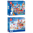 Hape Quadrilla Super Spirals-Includes a xylophone rail that plays a tune as marbles run over it, two double-sided spiral twists, plus four special control blocks to randomly distribute marbles.