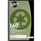 Hilroy 1-Subject Recycled Notebook, 9-1/2" x 6", Assorted, 160 Pages-Backboard: 100% post consumer waste Wire: 90% recycled