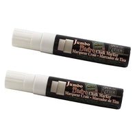 Marvy Uchida Jumbo-Point Liquid Chalk Markers - Erasable - Dustless - White - 2 Pack-Colour: White