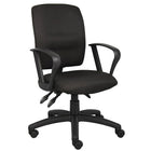Nicer Furniture Fabric Ergonomic Task Chair with Loop Arms-Mid-back desk chair with a simple, modern design