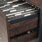 Sauder Market Commons Lateral File Cabinet - Rich Walnut (1 Box)-Durable, powder coated metal frame.
