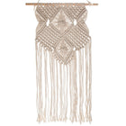 Truu Design Hand Crafted Macrame Wall Hanging 16 x 35.5, inches, Cream White-Material: made of cotton / frame made of MDF