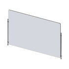 Mark Maker Rod Sneeze Guard - 47.5" W x 31.5" H panel 1/4" Clear Acrylic and 24" high aluminum rod set - no pass through-Optimal social distancing between two groups of people