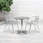 Flash Furniture 27.5" Round Aluminum Indoor-Outdoor Table with Base-Plastic Floor Glides