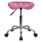 Flash Furniture Vibrant Pink Tractor Seat & Chrome Stool-Tractor Style Stool