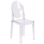 Flash Furniture Ghost Chair with Oval Back in Transparent Crystal-Transparent Crystal Finish