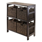 Winsome Granville 5-Piece Open Storage Shelf with 4 Foldable Baskets, Espresso-Granville Open Storage Shelf with Foldable Baskets is perfect to storage and organized your goodies.