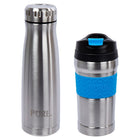 PURE Drinkware Water Bottle and Coffee Tumbler Set, 17 oz, Blue-Material: premium quality 18/8 stainless steel
