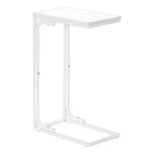Monarch Specialties 3478 Accent Table - 25"H /White/White Metal-Bring a wood look tone to your living room, office space, family room or den with this stylish white with white metal C end table