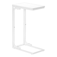 Monarch Specialties 3478 Accent Table - 25"H /White/White Metal-Bring a wood look tone to your living room, office space, family room or den with this stylish white with white metal C end table