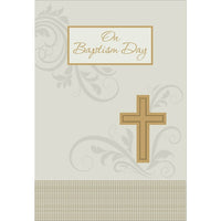Rosedale 5-1/2" x 8" On Baptism Day Greeting Cards And Envelopes, 12 Pack (15299)-Printed on premium uncoated card stock