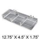 Azar Displays 3 Compartment Tray For Pegboard/Slat Wall, 2 Pack (225503)-Perfect to showcase any small item