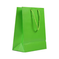 Jam Paper Gift Bags with Rope Handles - Medium - 8" x 10" x 4" - Lime Green Matte - 3 Pack-Color: Lime Green Matte