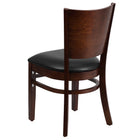 Flash Furniture Lacey Series Solid Back Walnut Wood Restaurant Chair - Black Vinyl Seat-Black Vinyl Upholstered Seat