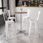 Flash Furniture 24" Round Wood Cocktail Table with 30" & 42" Columns-Black PVC Edge