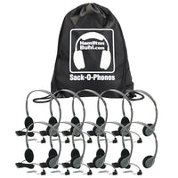 Hamilton Buhl Ha2 Sack-o-phones Personal Headphone With Foam Ear Cushions, Gray-Sack-O-phones personal headphones with foam ear cushions is a unique bag that doubles as a knap sack and holds 5 deluxe or 10 personal headphones