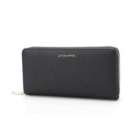 Champs RFID Zip-Around Wallet -  Black-Faux leather, black