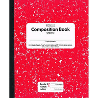 Pacon Marble Composition Book Grade 3 Red 3/8" Ruled, 24 Pack (PACMMK37139)-Plenty of pages for your long school or work day!