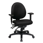 Work Smart Multi-Function Mid Back Chair with Seat Slider, Black-Thick Padded Seat & Back