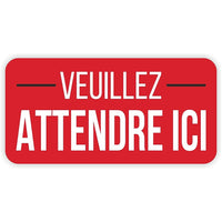 Eddie's Hang-Up Display Ltd. Please Wait Here Floor Decal, Vinyl, 12" x 6", French-Social Distancing - Please Wait Here