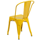 Flash Furniture Yellow Metal Indoor-Outdoor Stackable Chair-Curved Back with Vertical Slat