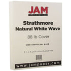 JAM Paper Strathmore Cardstock, 8.5 x 11, 80lb Natural White Wove, 250/ream (301115B)-Natural white wove