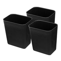 Johnny Vac Office Trash Can / Bin Wastebasket - 3.8 L, 3 Pack-Black