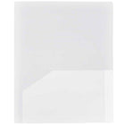 JAM Paper Plastic Heavy Duty Two Pocket Folders, Clear, 12 Pack (3383Hcldg)-Finish: smooth