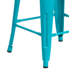 Flash Furniture 24" High Backless Crystal Teal-Blue Indoor-Outdoor Counter Height Stool-500 lb. Weight Capacity