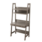 Homenations Barrington Ladder Desk with Hutch-Modern ladder desk with plenty of storage and shelfing perfect for work or school