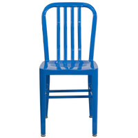 Flash Furniture Blue Metal Indoor-Outdoor Chair-Industrial Style Modern Chair
