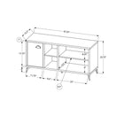 Monarch Specialties 2830 Tv Stand - 48"L/Grey Concrete/Medium Brown Reclaimed-Thoughtful design details include hinges in the cabinet for smooth opening and closing, floor protectors for the metal legs to help prevent scratches, and an opening in the back of the upper-right storage area for easy cable management