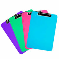 JAM Paper Standard Plastic Clipboard - Fashion Assorted Colors - 4 Pack-Color: Assorted Fashion (Green, Purple, Blue, Pink). Be stylish and organized with colorful clipboards.