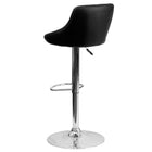 Flash Furniture Contemporary Black Vinyl Bucket Seat Adjustable Height Barstool with Diamond Pattern Back & Chrome Base-Bucket Seat with Mid-Back
