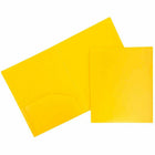 JAM Paper Plastic Heavy Duty Two Pocket Folders, Yellow, 108 Pack (383HYEB)-Yellow