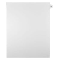Mark Maker Legal Exhibit Index Tab White Single Tabs, 1/15th Cut, Letter Size, No Holes, Number 61, 25 Pack-White Single Tabs, 1/15th Cut