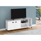 Monarch Specialties 2841 Tv Stand - 60"L/White/Grey Cement-Look Top-Material: mdf,hollow-core,laminate,metal,particle board; finish: white cement