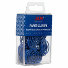 JAM Paper Colored Circular Paper Clips - Dark Blue - 2 Packs of 50-Quantity: 50 per box; 2 Boxes
