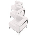Flash Furniture HERCULES Imagination Series Melrose LeatherSoft 3 Piece Corner Chair Set - White-Contemporary Reception Set