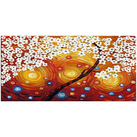 Design Art Abstract Warm Orange & Red Flower, 4 Piece Canvas Art, (PT2006-32-16)-Print
