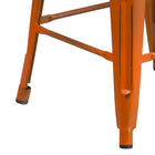 Flash Furniture 24" High Backless Distressed Orange Metal Indoor-Outdoor Counter Height Stool-Stacks up to 10 Chairs High